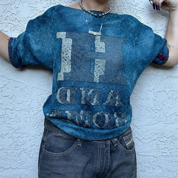 Y2k Patterned Striped Glittery Shirt - Picture 7 of 9